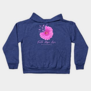 breast cancer faith sunflower  3 Kids Hoodie